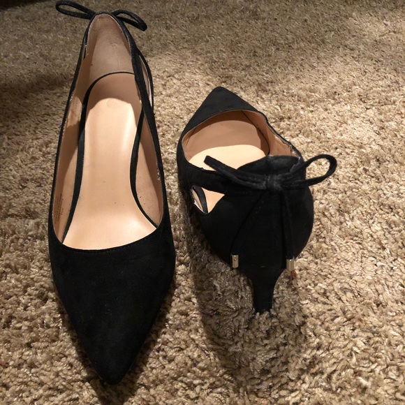 Sexy 2" Black Bow Tie Dress Shoes - Picture 1 of 1